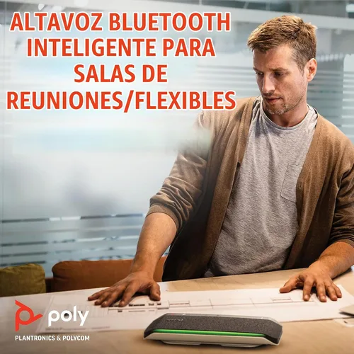 Vista 5 de POLY - Altavoz inteligente Sync 40 (Plantronics) - Espacios de trabajo flexibles - Conéctate a PC/Mac a través de un cable combinado USB-A/USB-C