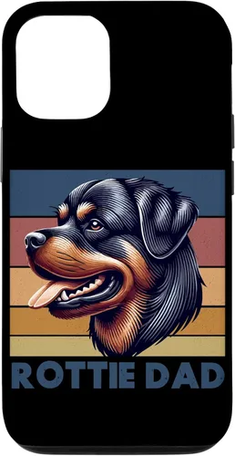 Vista 26 de Rottweiler Dad Rottie Father Dog Parent Father's Day Retro Case for iPhone 16