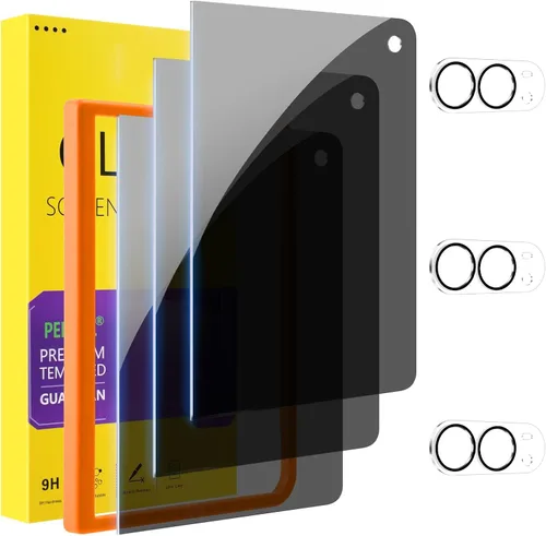 Vista 11 de PEHAEL - Paquete de 2 + 2 protectores de pantalla de privacidad para iPhone, protector de lente de cámara, cobertura completa, vidrio templado