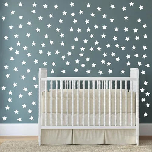 Vista 10 de Juego de 100 calcomanías de estrella para pared, removibles, despegar y pegar, decoración de vinilo para el hogar, dormitorio, sala de estar Negro