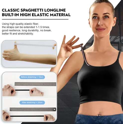 Vista 5 de ECOPARTY Sujetadores deportivos para mujer, de secado rápido, acolchados, sin varillas, para entrenamiento, camisola, yoga, fitness, correr, gimnasio