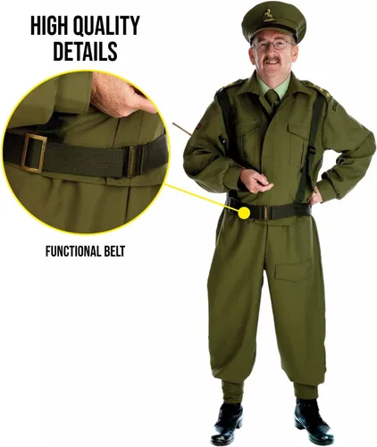 Vista 4 de fun shack Disfraces de la Segunda Guerra Mundial para hombre, disfraz de soldado del ejército de Halloween para hombre, disponible en tallas M, L, XL