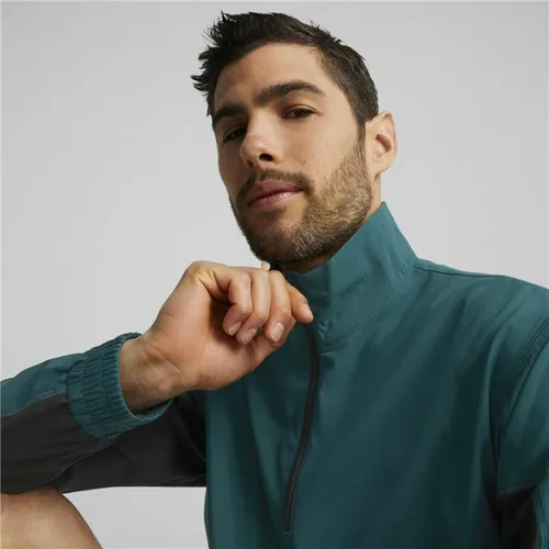 Vista 5 de Sudadera sin Capucha Hombre Puma Fit Woven Training Verde