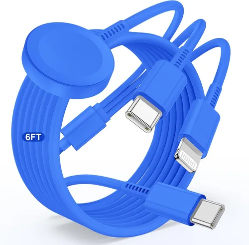 Vista 7 de Cable de carga USB C mejorado para Apple Watch, [certificado Apple MFi], cable de carga magnético para iWatch de 6 pies, cable de carga tipo C 2