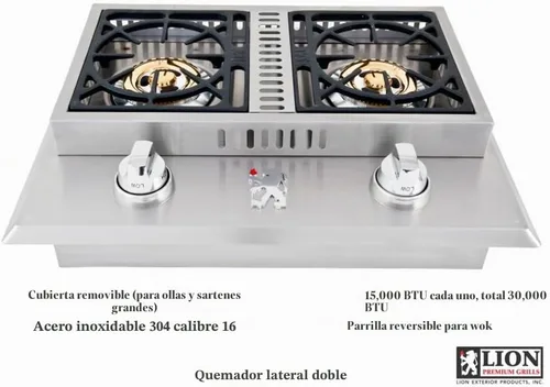 Vista 3 de Lion Premium Grills L1707 - Quemador de doble cara a gas propano, 26-3/4 x 20-1/2 pulgadas