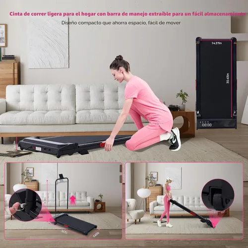 Vista 9 de Walking Pad with Incline and Handle Bar, 2026 Upgrade Electric Small Walking Pads Treadmills with Handles, Compact Treadmills for Home Small Spaces