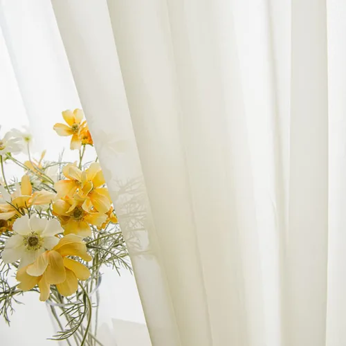 Vista 3 de Cortinas semitransparentes para ventanas de 50 pulgadas de largo, 52 pulgadas de ancho, juego de 2 paneles de cortinas traslúcidas, bolsillo
