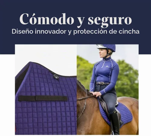 Vista 5 de LeMieux Almohadilla de sillín de uso general cuadrada - Almohadillas de sillín inglesas para caballos - Equipo y accesorios de equitación Azul