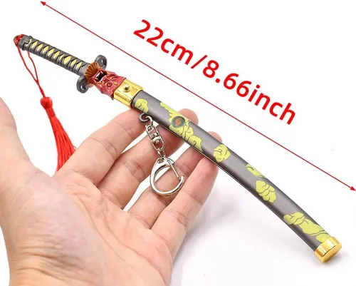 Vista 3 de Batustou 8.66" Valorant Onimaru Kunitsuna Katana Key Chain Mini Sword Game Katana Keychain Backpack Keyring Desk Decoration