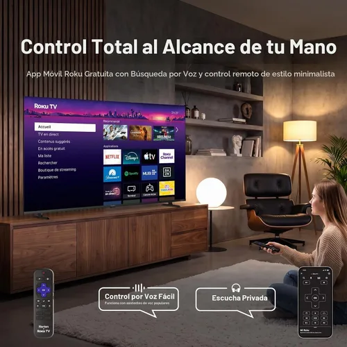 Vista 5 de HORION Roku TV 58 pulgadas 4K UHD con Quantum Dot Color Smart QLED