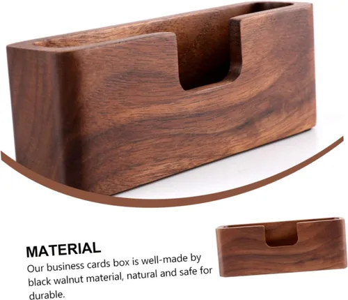 Vista 6 de EXCEART 1pc Estuche de madera para tarjetas de visita Soporte de tarjetas de madera Titular de tarjetas de nombre de madera Soporte para tarjetas