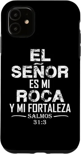 Vista 5 de Funda para iPhone 14 Salmos El Senor Es Mi Roca Biblia Cristiana