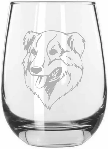 Vista 52 de Shar Pei (chino) - Vaso de vino sin tallo grabado para perro, 15.25 onzas