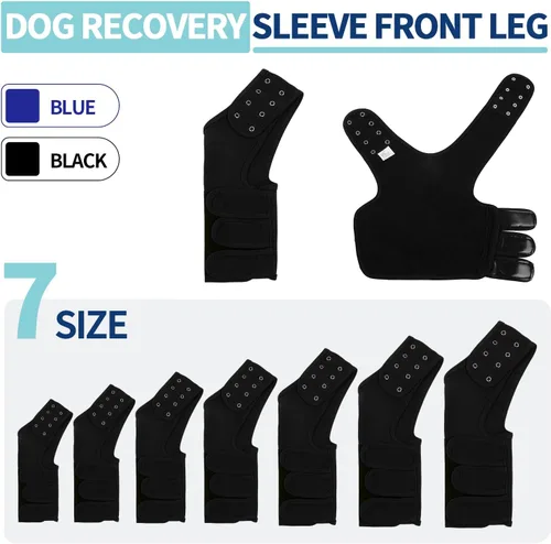 Vista 5 de ROZKITCH Traje de recuperación para perros para piernas delanteras izquierdas, traje de cirugía transpirable para perro, antilamer, alternativa