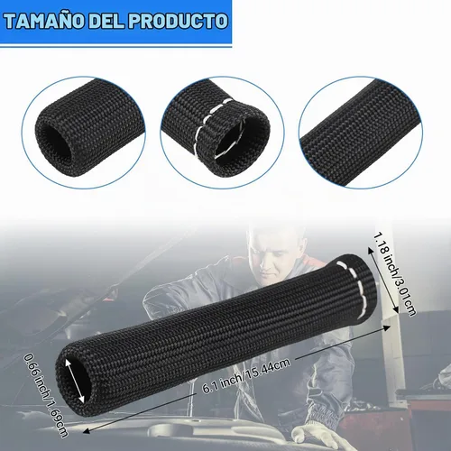 Vista 6 de Cable de bujía de protección contra el calor de la manga de 2500 ° de la bujía protector de arranque Botas Wrap para SBC BBC 350 454 8 piezas tapas