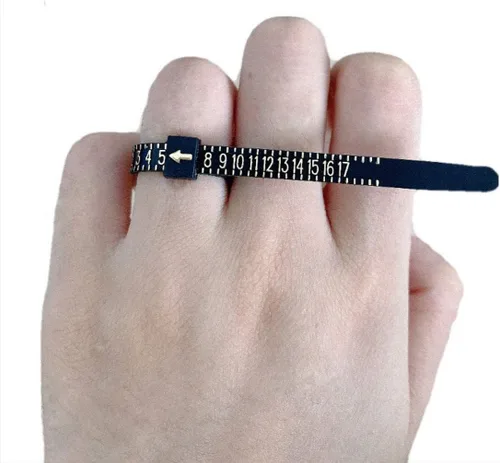 Vista 2 de Medidor de dedos para anillos, reutilizable, tallas de anillos de EE. UU. 1-17
