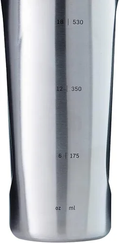 Vista 3 de BlenderBottle Radian Shaker Cup Botella de agua aislada de acero inoxidable con batidor de alambre, 26 onzas, azul ártico mate