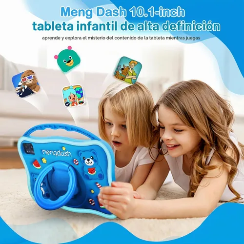 Vista 6 de MengDash Tableta para niños, tableta de 10.1 pulgadas para niños de 3 a 10, tableta educativa de aprendizaje para niños pequeños Android 14, 8 GB