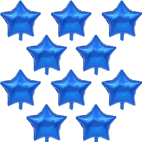 Vista 13 de BEISHIDA 30 globos azules de papel de aluminio de estrella de cuatro Cuatro Ángulos Estrella Azul