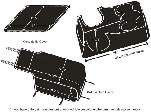 Vista 4 de CarsCover Fundas de asiento personalizadas para Dodge Ram 1500, para camioneta pick-up 2013-2016, de neopreno negro, cubren el asiento central