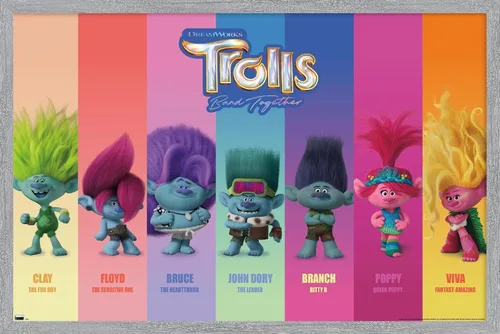 Vista 16 de Trends International Trolls: Band Together - Póster de pared Perfect Harmony, 22.4 pulgadas de largo x 14.7 pulgadas, versión enmarcada de madera