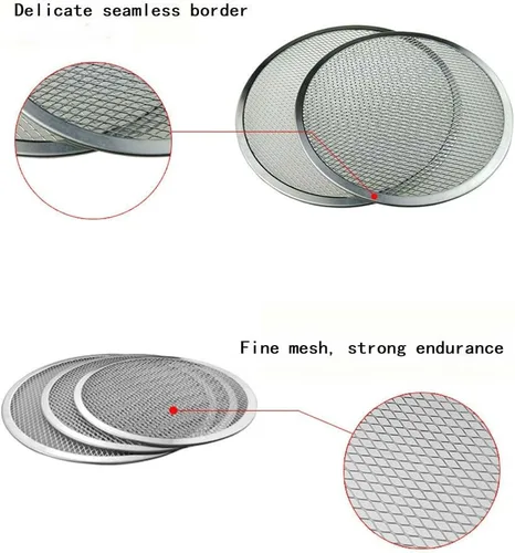 Vista 3 de AKOAK Pantalla antiadherente de aluminio para pizza, malla de piedra para pizza, 1 paquete (8 pulgadas)