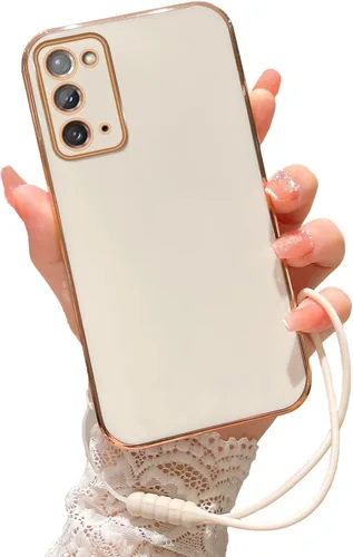 Vista 10 de Funda para Note 20, Galaxy Note 20 para mujer, con purpurina, suave, transparente, TPU de lujo, bonita funda protectora con correa de soporte