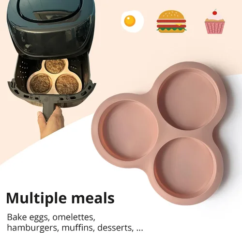 Vista 4 de ARIALASQUALITY Juego de accesorios para freidora de aire con divisor de 8 piezas, forros antiadherentes reutilizables, juego de cocina