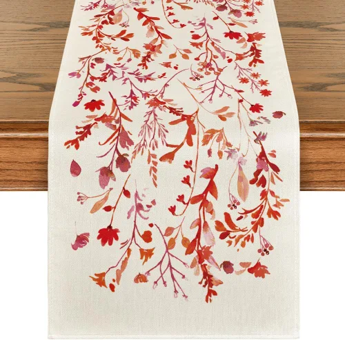 Vista 8 de Artoid Mode Camino de mesa de primavera con flores silvestres, decoración de mesa de comedor de cocina floral de verano de temporada para decoración
