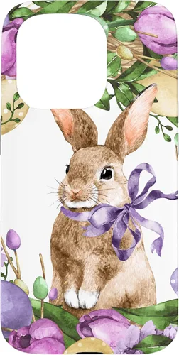 Vista 14 de Floral Easter Bunny Wreath Decor for Women Cute Easter Day Case for iPhone 17