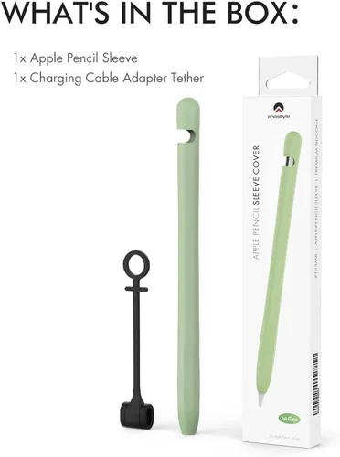 Vista 7 de AhaStyle Funda protectora de silicona antideslizante [kit de correas de adaptador de cable añadido] compatible con iPad Pencil de 1ª