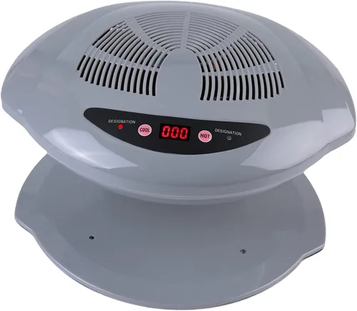 Vista 8 de Secador de esmalte de uñas profesional, 400 W, secadora de aire de doble temperatura para manos y pies, gris, 110 V