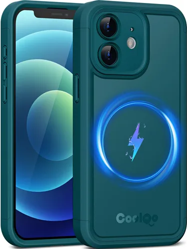 Vista 38 de COOLQO Funda magnética para iPhone 12, doble capa mate resistente a los arañazos, color negro