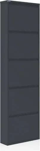Vista 10 de CEHA Zapatero de metal de 3 niveles con tapa, organizador de almacenamiento de zapatos duradero para entrada, estante de zapatos que ahorra espacio