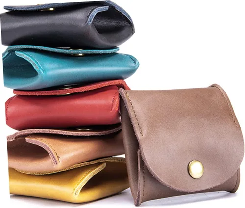Vista 7 de ADOCARN Pequeña moneda útil, bolsa portátil para mujer, para llevar a los hombres, organizador de Pascua, cambio, auriculares, de cuero, ligero