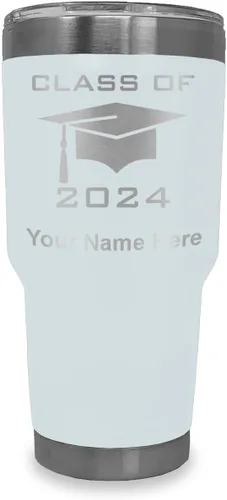 Vista 13 de LaserGram Vaso aislado al vacío de 20 onzas, grado de tapa clase de 2024, 2025, 2026, 2027, 2028, grabado personalizado incluido (negro)