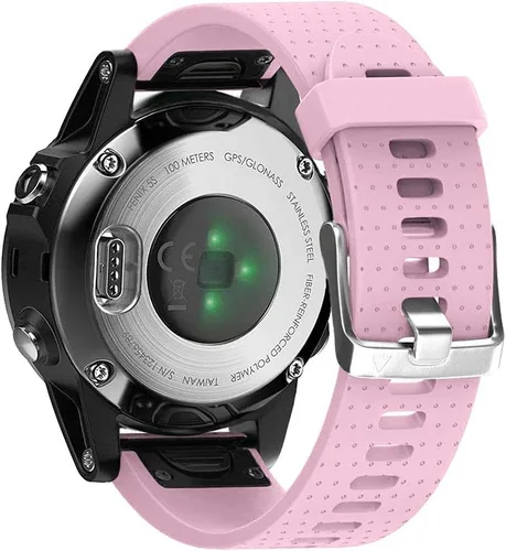 Vista 8 de NotoCity Correa de reloj compatible con Fenix 5S/6S/7S/8 de 1.693 in, correa de repuesto de silicona suave Quickfit (hebilla plateada, 2 unidades)