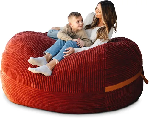 Vista 67 de Big Joe Fuf Silla Puf de Espuma de 5 Pies de Tamaño Extra Grande con Funda Extraíble para Niños, Adolescentes, Adultos, Onyx Lenox, Poliéster Tejido