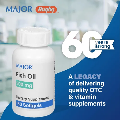 Vista 6 de MAJOR Aceite de pescado 500 mg cápsulas blandas - Suplemento de aceite de pescado omega-3 - Suplemento dietético - 130