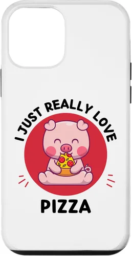 Vista 12 de iPhone 15 Kawaii Cute Pig I Just Really Love Pizza Lover Case