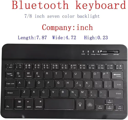 Vista 6 de Funda inalámbrica con teclado Bluetooth para Samsung Galaxy Tab Active 3/Active 5 (SM-X300/X306B/T570/T575N) con soporte para bolígrafo integrado