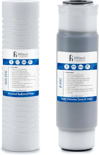 Vista 6 de iFilters Sistema de filtro de agua de 2 etapas para toda la casa - Juego de repuesto de cartuchos de filtro de agua para sedimentos y CTO compatible