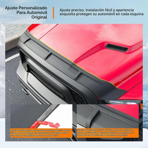Vista 2 de powoq Deflector de Capó Compatible con Deflector de Capó de 2009-2018 Dodge RAM 1500 Protector de Capó de TPE de Reemplazo para 2009 2010 2011 2012