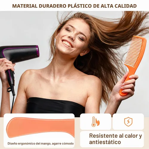 Vista 3 de NICEMOVIC Peines de pelo para mujer, peines de pelo de dientes anchos y cola de rata, herramienta para el cabello, 10 peines para el cabello