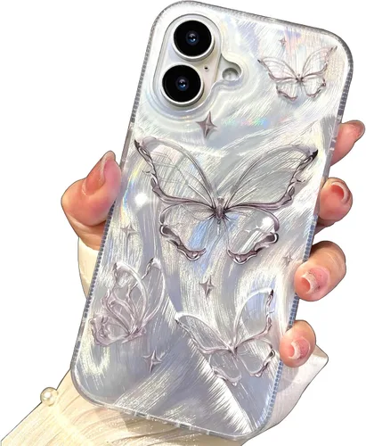 Vista 102 de I-MGAE-IN-AR Funda compacta para iPhone 11, diseño de mariposa, marco de protección de lente de cámara con diamante 3D, bonitas fundas protectoras