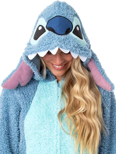 Vista 5 de Disney - Disfraz de punto de Lilo Stitch para jóvenes disfraz de sherpa de Unión Azul Patchwork