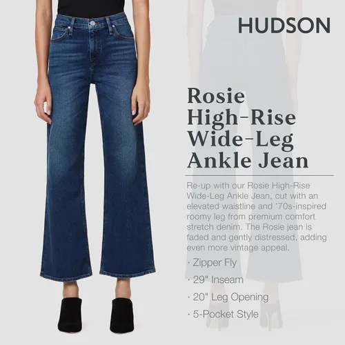 Vista 3 de HUDSON Women's Rosie High Rise Wide Leg Ankle Jean