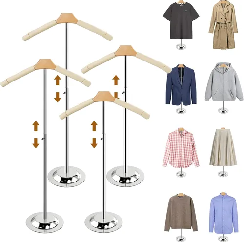 Vista 8 de Soporte de exhibición ajustable para camisas, 2 piezas, soporte de exhibición de camisetas de 20-35 pulgadas de altura para vendedores, camisa
