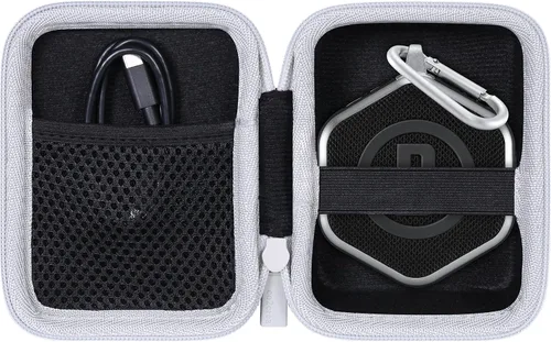 Vista 10 de co2CREA Funda rígida compatible con altavoz GPS Bushnell Golf Wingman View Estuche negro + cremallera naranja