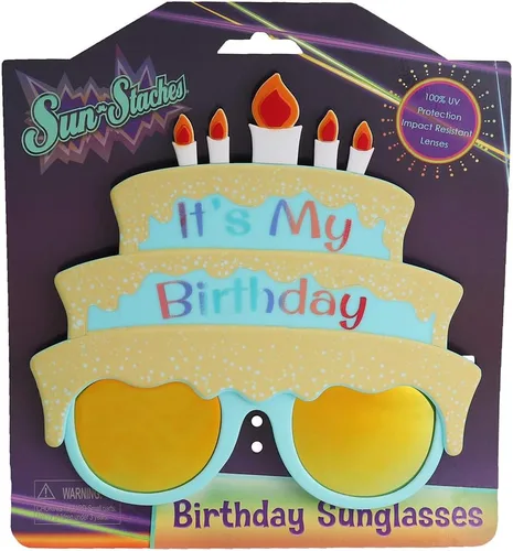Vista 2 de Sun-Staches Gafas de sol de feliz cumpleaños Accesorio de fiesta de cumpleaños Talla única